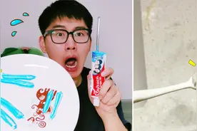 挑战“三色牙膏魔咒”，不管怎么按压，挤出来颜色不会乱？视频封面