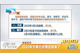 2020年节假日放假安排来了，元旦仅放1天假视频封面