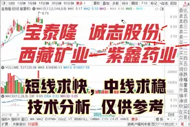 宝泰隆 紫鑫药业 西藏矿业 诚志股份 谁更有潜力？短线中线怎么看