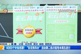4000个补贴名额！“彩云购车补”活动第二批次摇号本周五进行