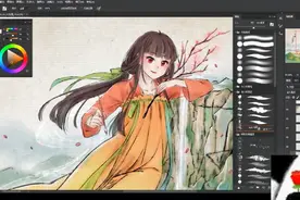 【板绘】古风画很难？教你一键起稿到上色画出一个漂亮的古风姑娘视频封面