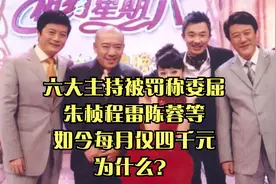 六大主持被罚称委屈，朱桢程雷陈蓉等如今每月仅四千元，为什么？视频封面