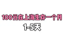 100元在上海生存一个月！（1-5天）视频封面