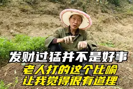 发财过猛并不是好事，老人打的这个比喻，让我觉得很有道理视频封面