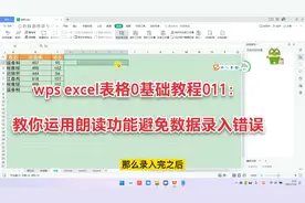 wps excel表格0基础教程011：教你运用朗读功能避免数据录入错误