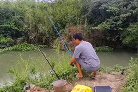 家里没菜下锅了，挖几条蚯蚓跑去岀水口钓鱼，看看最后的鱼获吘样视频封面