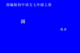 部编版初中语文优质课 17 猫  教学实录 七年级上册视频封面