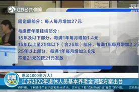 惠及1000多万人！ 江苏2022年退休人员基本养老金调整方案出台视频封面