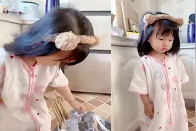 父母“偷吃”烧烤忘了扔签子，女儿蹲垃圾桶边反应可爱：想嗦嗦味视频封面