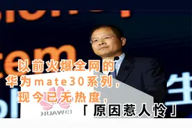 以前火爆全网的华为mate30系列，现今已无热度，原因惹人怜视频封面