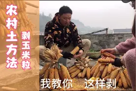 农村情侣土办法剥玉米粒，这个小工具几乎每家都有！你用过吗？