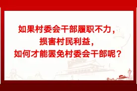 如果村干部履职不力，损害村民利益，如何才能罢免村委会干部呢？视频封面
