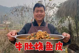 黑暗料理“鱼泡炖牛肚”，看似没食欲，咬一口惊呆了视频封面