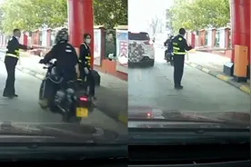 河南一男子骑摩托车不顾阻拦强冲高速，目击者：差点撞到收费员视频封面