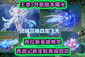 王者2号新版本曝光，两位新英雄帅哭，西游记新皮肤再加四款