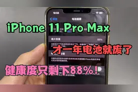 什么？iPhone 11 Pro Max才一年零三个月电池健康就剩88%了！视频封面