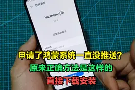 华为手机申请了鸿蒙系统一直没有推送？分享一个快速升级的好方法视频封面