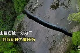 重庆深山发现一巨石断成两半，切口吻合，怎么断开的至今是个谜团视频封面
