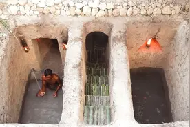 荒野小哥，野外生活挖建大型生存住所，越挖越带劲了视频封面