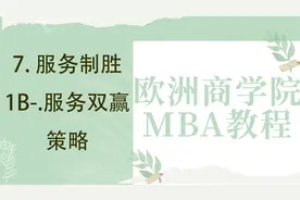 MBA教程-7. 服务制胜1B-.服务双赢策略视频封面