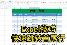 Excel表格快速跳转首尾行视频封面