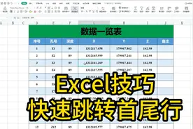 Excel表格快速跳转首尾行视频封面