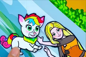 剪纸动画：善良的女孩帮助他人，最后成功得到七彩莲，好人有好报视频封面