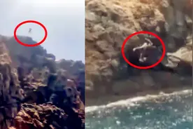 实拍：荷兰足球运动员数十米山崖跳水 不慎撞石头后溺水身亡！视频封面