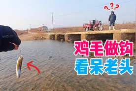 一根鸡毛8块钱？用来做飞蝇钩钓鱼什么体验，村里大爷都看呆了！