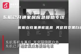 东航已开通家属应急援助专线 客服在收集乘客信息 其官网变黑白色视频封面