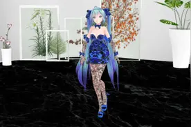 MMD初音3D，镂空短旗袍丝袜热舞，醉酒的蝴蝶视频封面