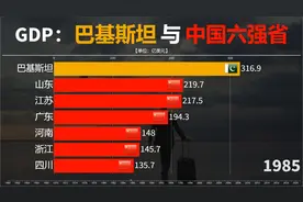 1960至2021年巴铁与中国六强省GDP对比，巴铁经济水平相当于哪省视频封面