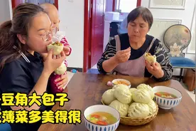 天天奶奶：在家做干豆角肉包子，皮薄馅多，吃起来美得很视频封面
