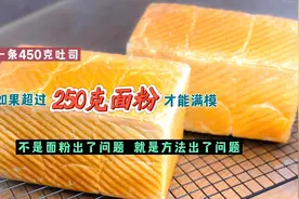 一条450克吐司超过250克面粉才能满模 不是面粉问题就是方法问题