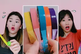 挑战同时5卷胶带粘球！并且拉丝不能断，像彩虹一样太过瘾了视频封面