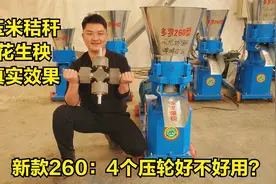 新款260颗粒机：4个压料好不好用？花生秧+玉米秸秆测，真实效果视频封面