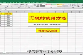 Excel中F3键是正确使用方法，日常办公常用必备，简单好学！