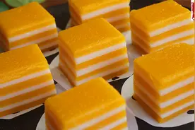 自制南瓜木薯粉千层糕，软糯Q弹，香甜可口，简单又美味！