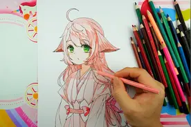 狐妖小红娘人物临摹，涂山苏苏简笔画彩铅上色教程视频封面