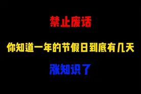 禁止废话：你知道一年的节假日到底有几天？涨知识了视频封面
