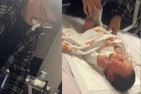 奶爸第1次给儿子换尿片互相嫌弃，妈妈：宝爸夸张了 我都没闻到视频封面