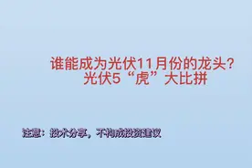 谁能成为光伏11月份的龙头？光伏5虎大比拼视频封面