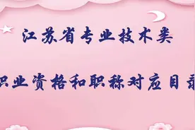 江苏省专业技术类职业资格和职称对应目录（评职称的看看）