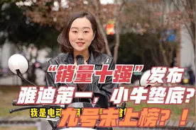 电动车“销量10强”，雅迪第一，小牛垫底，九号未上榜，你认可吗视频封面