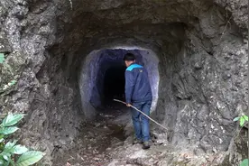 隧洞里传出奇怪叫声，小伙进入探索，发现到处是脚印，会是什么呢视频封面