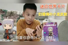 小学生开迷你世界卡片，得到叶小龙皮肤卡，游戏上扫描真得到皮肤