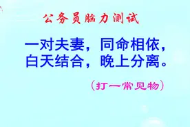 公务员脑力测试，一对夫妻，同命相依，白天结合，晚上分离，是啥视频封面