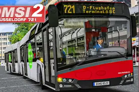 巴士模拟2 杜塞721：新迷你DLC试玩 满载一车人从机场出发 | 4K60