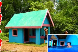 荒野建造：越南兄弟设计简易小屋，竟带有双人浴缸，真是太温馨了视频封面