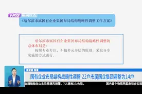 国有企业布局结构战略性调整，22户哈尔滨市属国企集团将变为14户视频封面